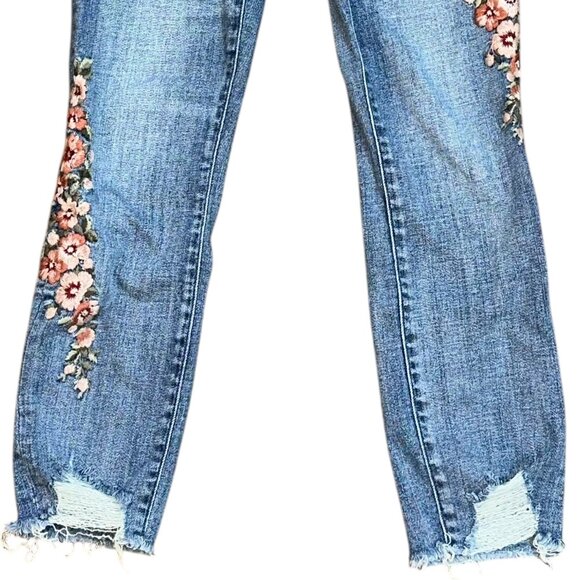 Abercrombie & Fitch Simone High Rise Ankle Denim Jeans Embroidered Floral 26/2 - Picture 3 of 8